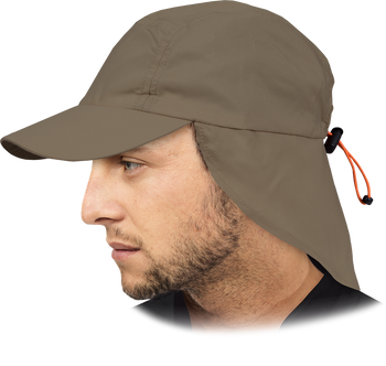 Czapka z daszkiem chroniąca kark CZNECK khaki przedłużany tył
