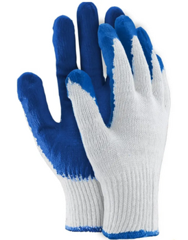 Rękawice robocze bawełniane ochronne powlekane Lateksem Art.Mas RW L - BLUE wampirki