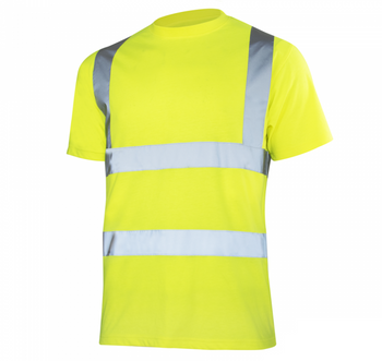 Koszulka odblaskowa T-shirt ostrzegawczy z pasami odblaskowymi T-REF żółta