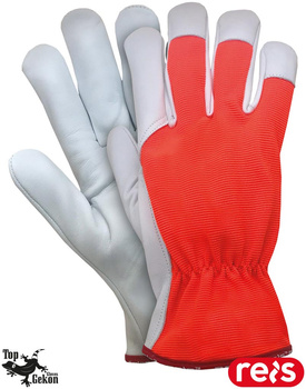 REIS rękawice z koziej skóry RLTOPER-VIVO pomarańczowe 