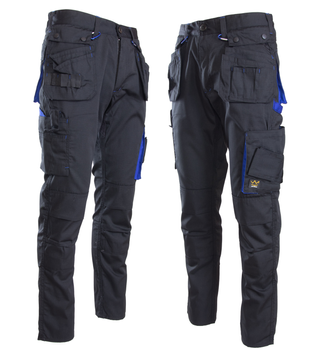 Spodnie robocze do pasa z kontrastową lamówką | Topaz 