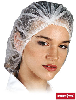 Czepek typu Clip zakończony gumką CZE-CLIP biały opak. 100 szt