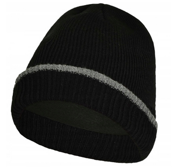 Czapka zimowa dziana gruba z polarową podszewką CZDZ D wywijana