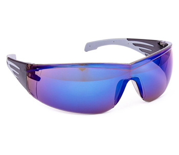 Okulary ochronne przeciwodpryskowe przeciwsłoneczne lustrzana powłoka niebieskie szkła filtr podczerwień CHAPLIN UNIMIRROR W1UN