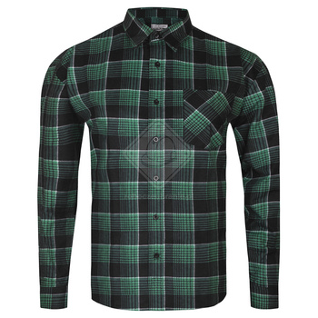 Bawełniana koszula flanelowa na guziki wytrzymała i wygodna zielona Art.Mas MODAR