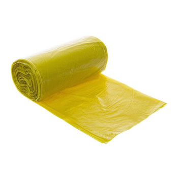 Ekologiczne worki na śmieci 120L worki foliowe na odpady z atestem higienicznym FOLIPAK LDPE żółte 10 szt.