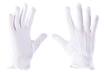 Rękawice robocze ochronne białe z mini nakropieniem PLS